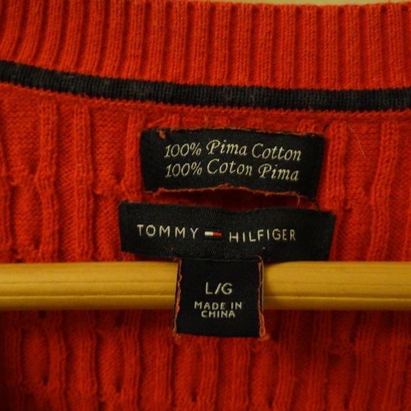 Tommy Hilfiger Sweater red L large cable-knit - Picture 4 of 4